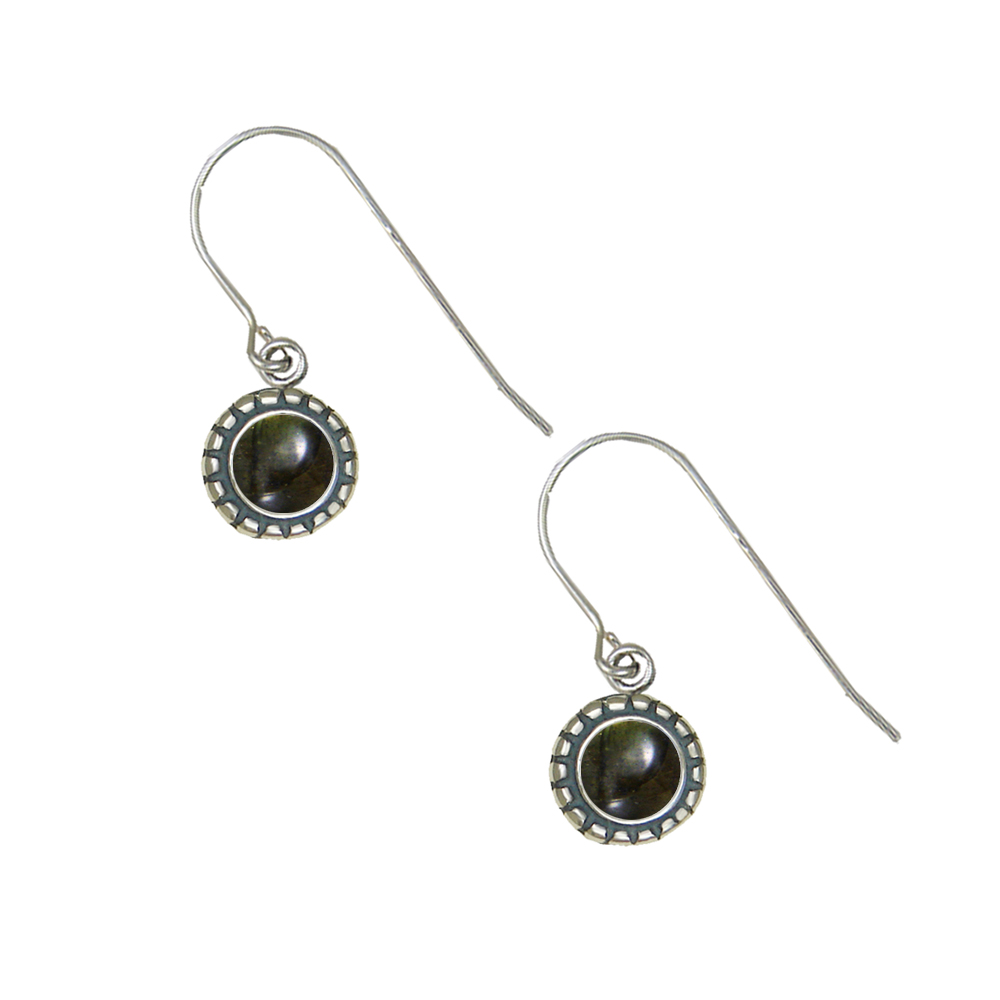 Sterling Silver Little Spectrolite Gemstone Drop Dangle Earrings